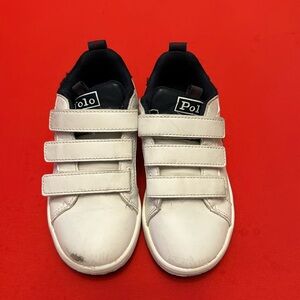 Boys gently used triple Velcro closure Ralph Lauren sneakers